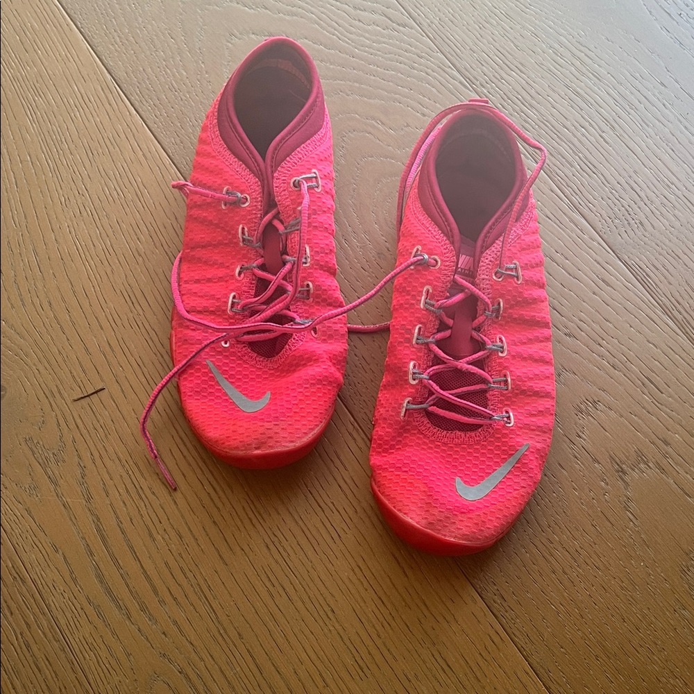 Nike Women's Bright Pink Free 1.0 Cross Bionic Athletic Shoes